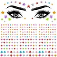 thumbnail image 1 of Colorful Star Face Gems Stickers, Face Eye Rhinestones Makeup Stickers, Women Makeup Jewels for Face, Rave Accessories for Parties, Festival, Daily Use, 1 of 4