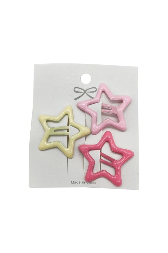 Colorful Star Hair Clips for Girls - Cute Barrette for Stylish Hairstyles, Y2K Fashion Style