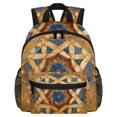 Colorful Star of David Art Retro Pattern Small Backpack, Lightweight