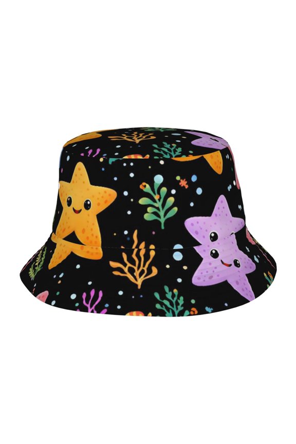 Colorful Starfish Cute Ocean Fisherman's Hat Lightweight and Breathable Sun Hat Suitable for Both Men and Women