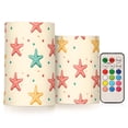 thumbnail image 1 of Colorful Starfish Flickering Flameless Candles Battery Operated with Remote Timer LED Pillar Candles Set of 2, 1 of 7