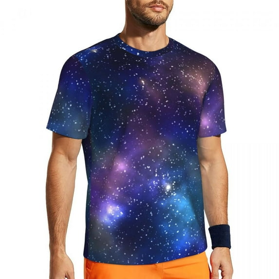Colorful Starry Nebula T-Shirt Galay Hip Hop Running T-Shirts Short Sleeve Quick-drying To