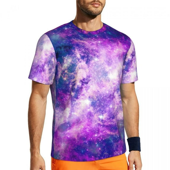 Colorful Starry Nebula T-Shirt Galay Hip Hop Running T-Shirts Short Sleeve Quick-drying To
