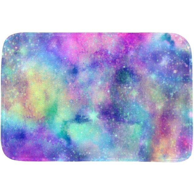 Colorful Starry Sky Pattern Door Mat for Front Door Home Entrance Rugs