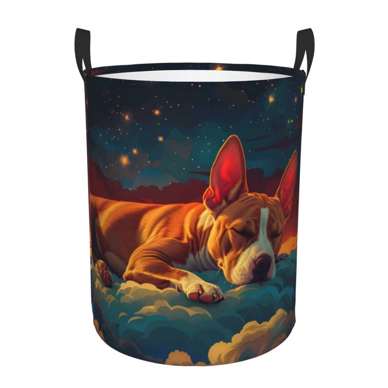 Colorful Dogs Quilted Laundry Basket NCU0DDK1309