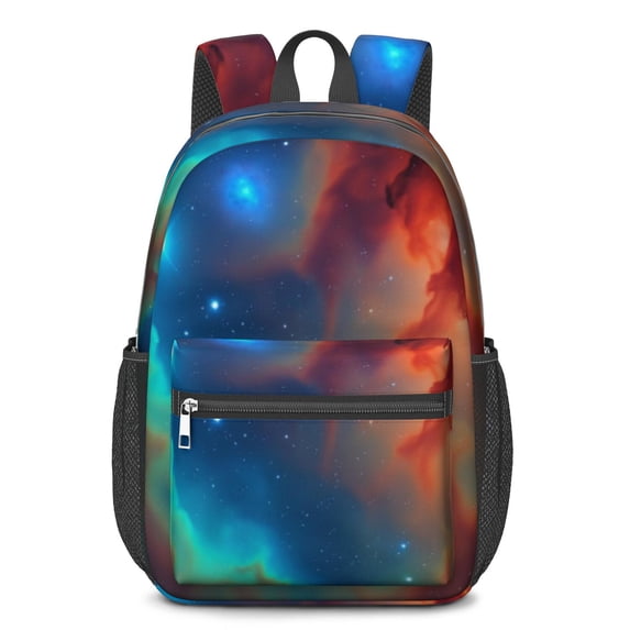 Colorful Starry Sky and Universe 17" School Backpacks for Teens,Waterproof Oxford Fabric,S-Shape Padded Straps for School,Travel,Hiking,Camping