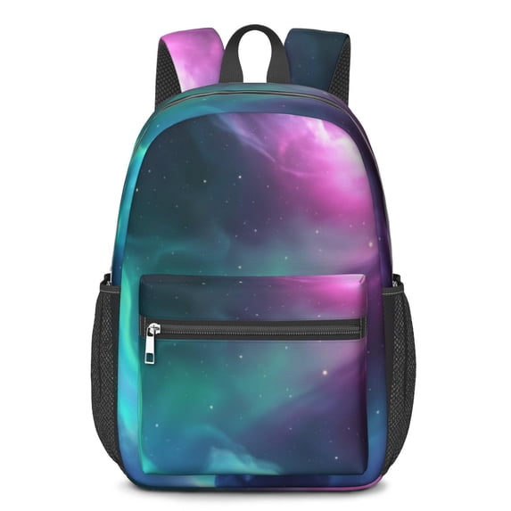 Colorful Starry Sky and Universe 17" School Backpacks for Teens,Waterproof Oxford Fabric,S-Shape Padded Straps for School,Travel,Hiking,Camping