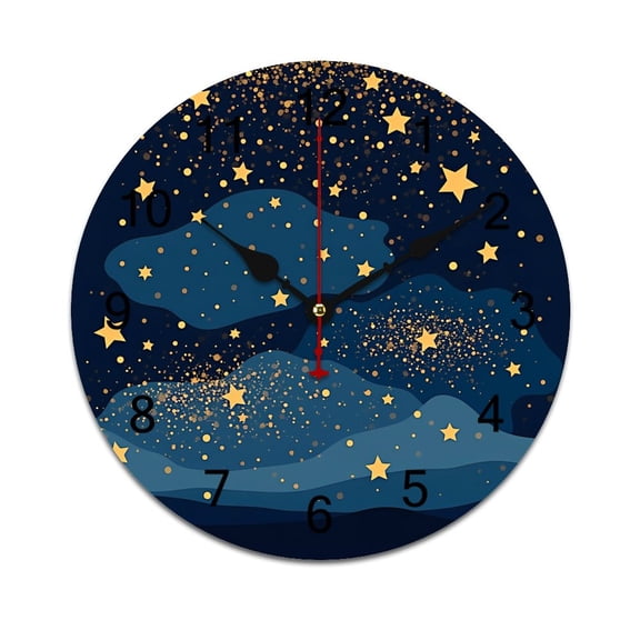 Colorful Stars Clouds And Moon Time Decorative Wall Clocks Round Large Wall Watch Bedroom Home Decor 10 12 14 Inch