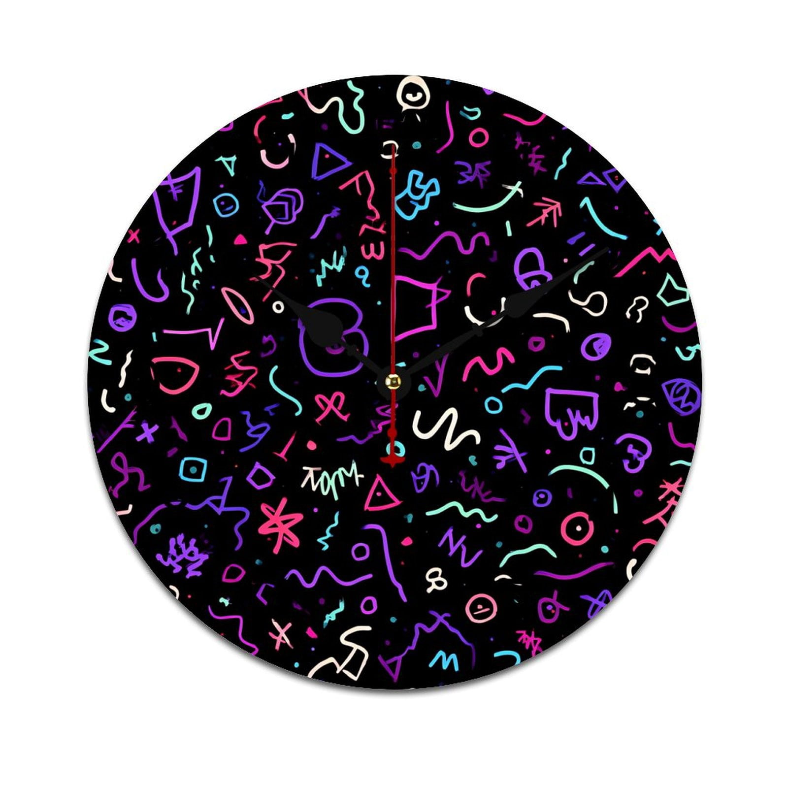 Colorful Stars Clouds And Moon Time Decorative Wall Clocks Round Large ...