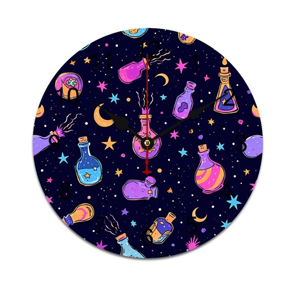 Colorful Stars Clouds And Moon Word Saying Big Wall Clock Home Decor Art Watch Living Room Gift