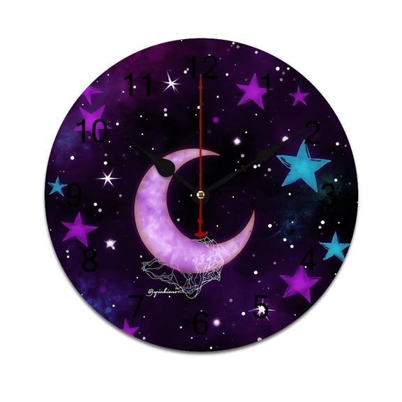 Colorful Stars Clouds And Moon Word Saying Big Wall Clock Home Decor Art Watch Living Room Gift