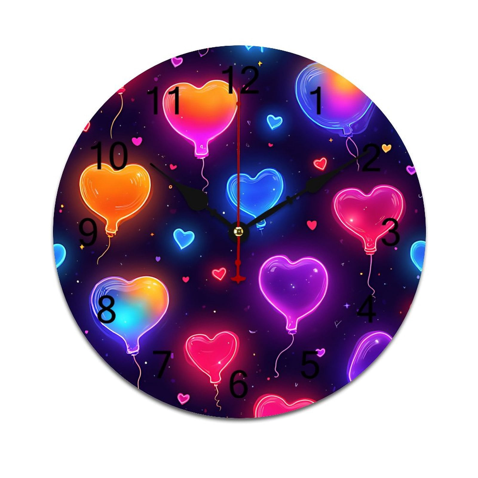 Colorful Stars Clouds And Moon Word Saying Big Wall Clock Home Decor ...
