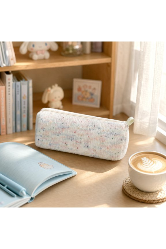 Colorful Stationery Bag, Dual-Purpose Pencil & Makeup Brush Pouch, Compact Organizer for Children Teenagers, Ideal for Classroom Study Home Desktop and office Daily Storage