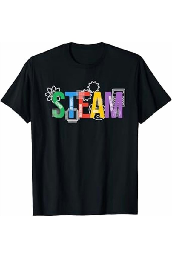 Colorful Steam Letters For Steam Program Teacher And Student T-Shirt