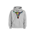 thumbnail image 1 of Colorful Steer, Unisex Adult Hoodie, Steer Head, Neon Hoodie, Gift For Her, Hooded Sweatshirt, Cattle Apparel, Gift For Farmer, Western, Grey (White Text), 2XL, 1 of 1