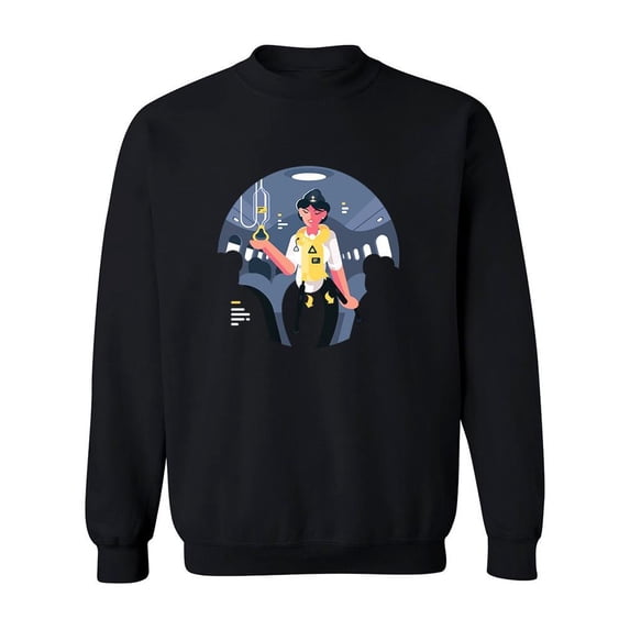 Colorful Stewardess Design Sweatshirt Men -Image by Shutterstock, Male Small