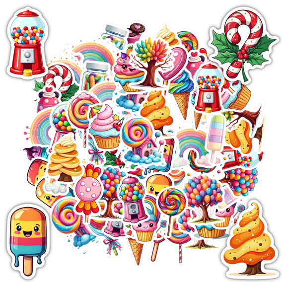 Colorful Stickers Kids Stickers Toy Sweet Stationery Stickers for Suitcase Fridge Phone