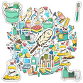 thumbnail image 1 of Colorful Stickers Stationery Household Stickers Cleaning Stickers Kit Stickers for Luggage Phone Suitcase, 1 of 9