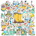 thumbnail image 1 of Colorful Stickers Stationery Household Stickers Cleaning Stickers Kit Stickers for Luggage Phone Suitcase, 1 of 9