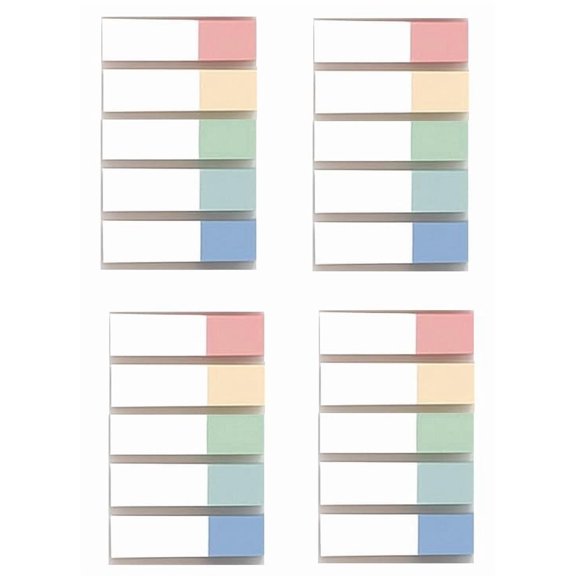 Colorful Sticky Book Index Tabs, Transparent Writable Page Markers, Multicolor - 400 Pcs