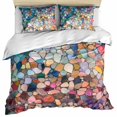 thumbnail image 1 of Colorful Stone Bedding 3 Piece Duvet Cover Set Twin Size, Rainbow Abstract Oil Painting Brushwork Soft Microfiber Comforter Cover with Zipper Closure & Pillowcases, FadeResistant Quilt Cover, 1 of 9