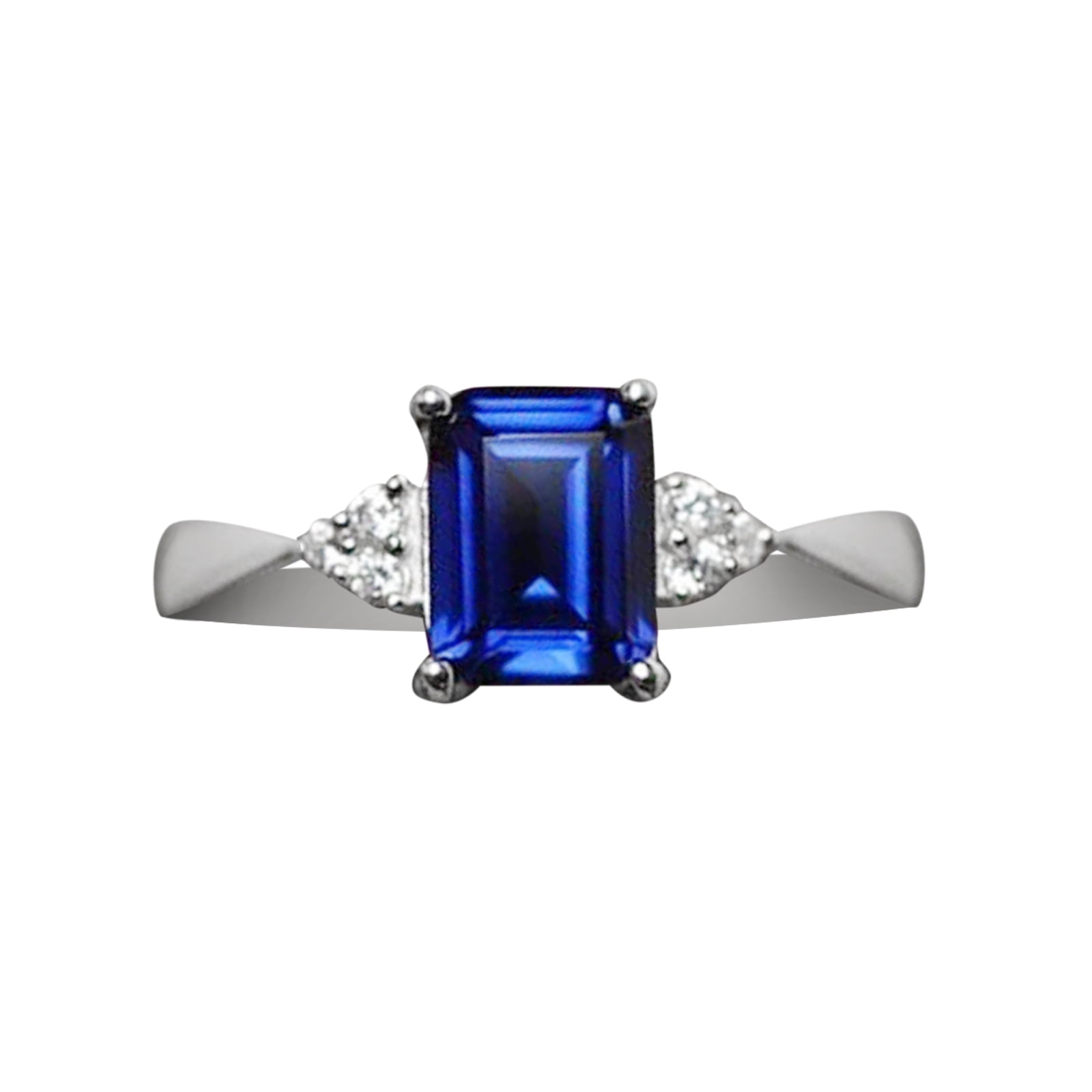 Colorful Stone Square Diamond Ring Blue 6, 1Pc Ring Women's Rings Rings