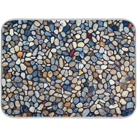 Colorful Stone Texture Dish Drying Mats 16 x 18 Inch Super Absorbent Microfiber Dish Drainer Rack Mats Soft Heat Resistant Drying Protector Pad for Kitchen Counter Sinks Dining Table