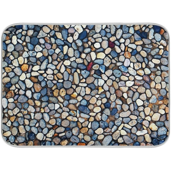 Colorful Stone Texture Pattern Dish Drying Mats for Kitchen Counter 18 x 24 Inch Super Absorbent Dish Drainer Rack Matts Drying Pads for Countertop