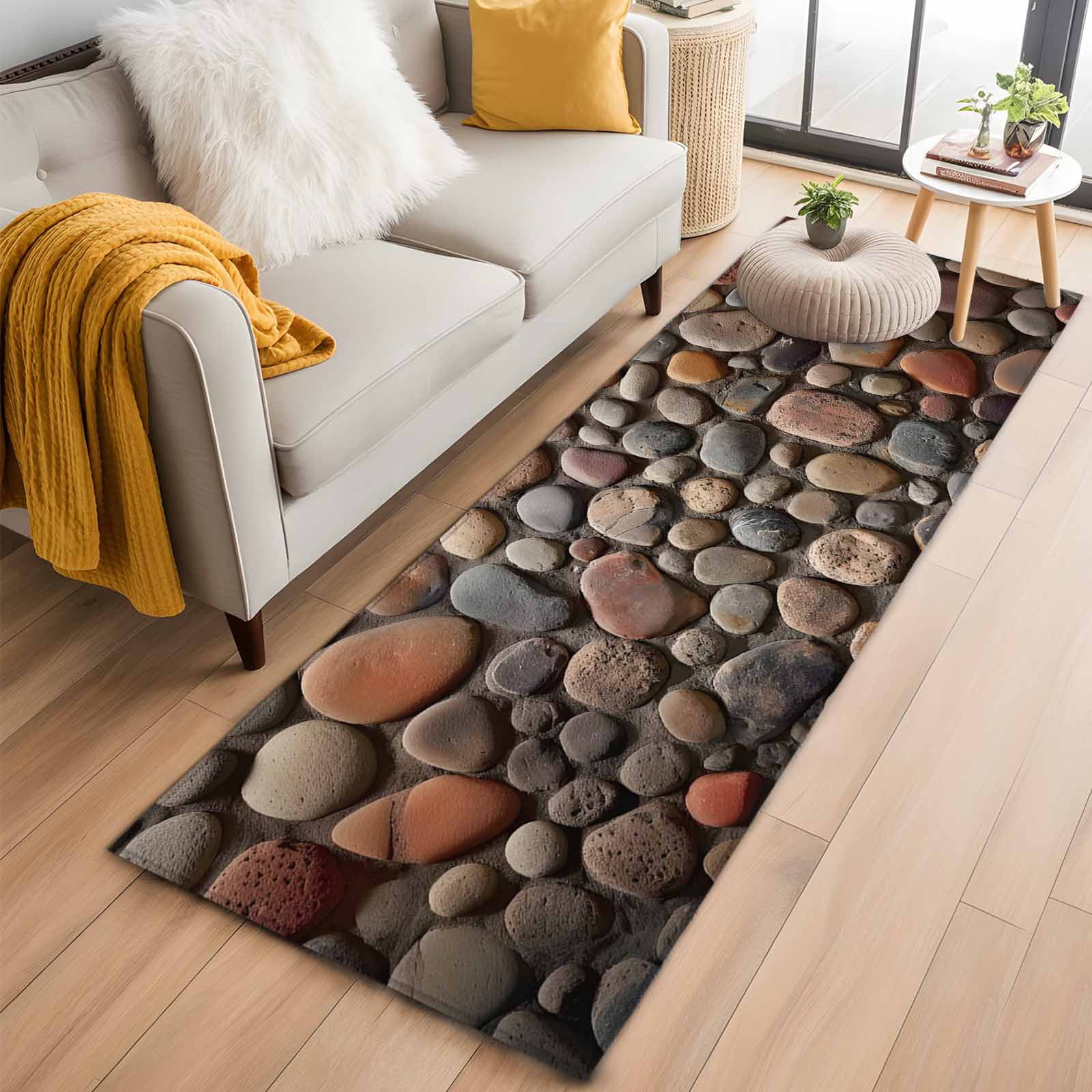 Colorful Stones 2'x6' Runner Rugs for Hallway Kitchen Bedside Non Slip ...