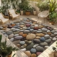 thumbnail image 1 of Colorful Stones Outdoor Rug for Patio/Deck/Porch, Non-Slip Large Area Rug 4 x 6 Ft, Farmhouse Stones Modern Art Indoor Outdoor Rugs Washable Area Rugs, Reversible Camping Rug Carpet Runner, 1 of 8