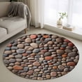 thumbnail image 1 of Colorful Stones Round Area Rug 4Ft Washable Circle Rugs for Bedroom Dining Room, Modern Art Farmhouse Stones Non-Slip Carpet Floor Mats Indoor Outdoor Carpet Runner Aesthetic Home Decor, 1 of 8