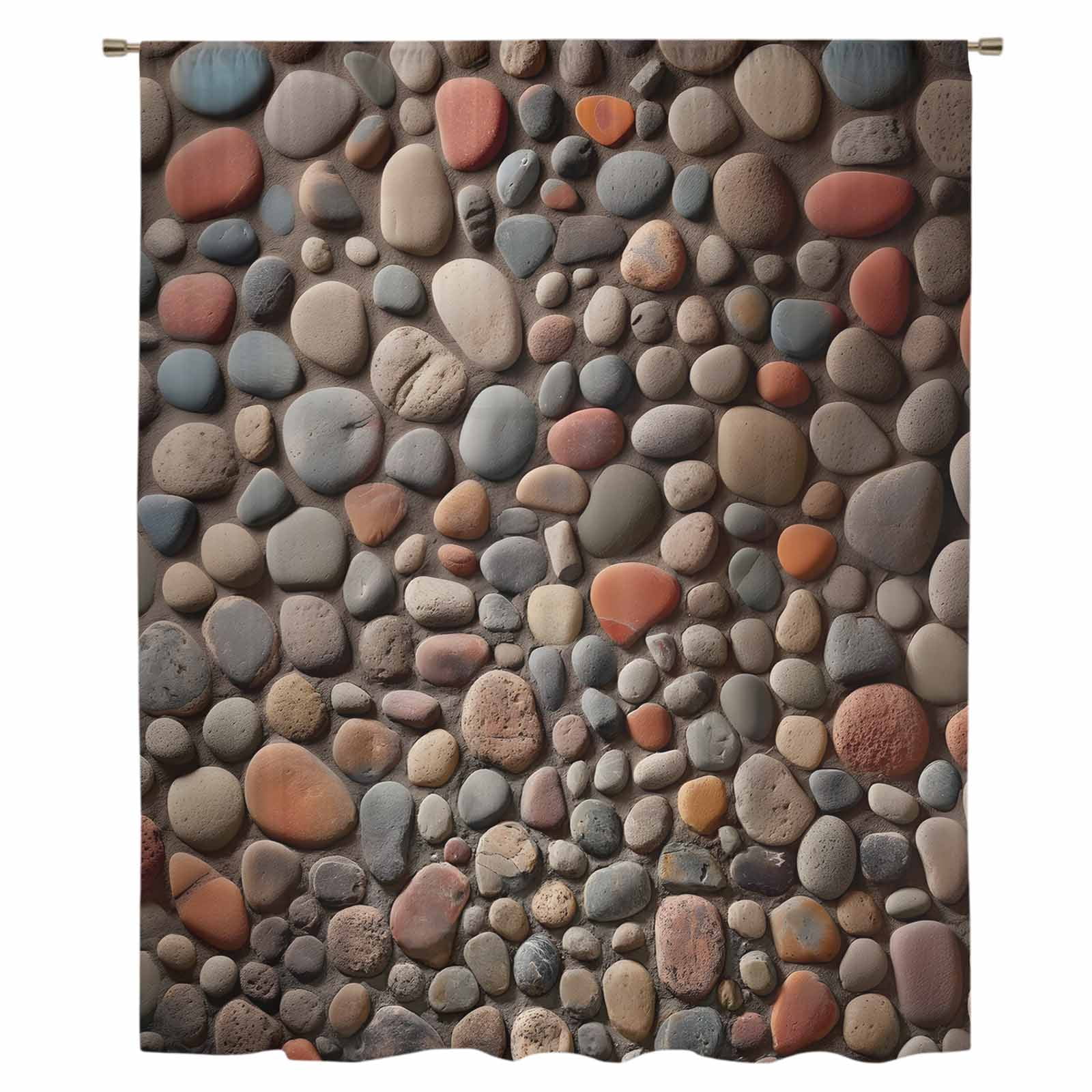 Colorful Stones Sheer Curtains 96 Inches Long, Modern Art Farmhouse ...