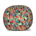 thumbnail image 1 of Colorful Storage Toy Bag Chair, Contemporary Geometric Square Tiled Grunge Vintage Rectangular Illustration, Stuffed Animal Organizer Washable Bag, Small Size, Multicolor, by Ambesonne, 1 of 3