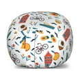 thumbnail image 1 of Colorful Storage Toy Bag Chair, Famous Dutch Motifs Pattern Illustration Designed on Plain Backdrop, Stuffed Animal Organizer Washable Bag, Large Size, White and Multicolor, by Ambesonne, 1 of 3