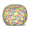 thumbnail image 1 of Colorful Storage Toy Bag Chair, Hipster Funky Mosaic of Color Blocks and Rectangles Cartoon Style Illustration, Stuffed Animal Organizer Washable Bag, Small Size, Multicolor, by Ambesonne, 1 of 3