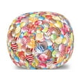 thumbnail image 1 of Colorful Storage Toy Bag Chair, Spiral Sugar Candys Lolly Pops Dessert Fun Girls Theme Print, Stuffed Animal Organizer Washable Bag, Large Size, Multicolor, by Ambesonne, 1 of 3