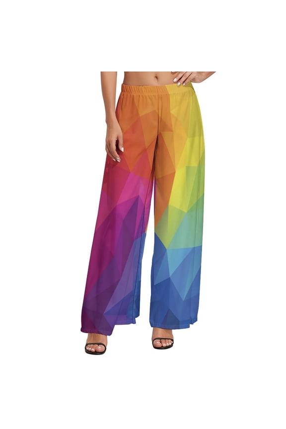 Colorful Straight Pants LGBT Pride Flag Kawaii Wide Pants Female Oversized Aesthetic Graphic Trousers