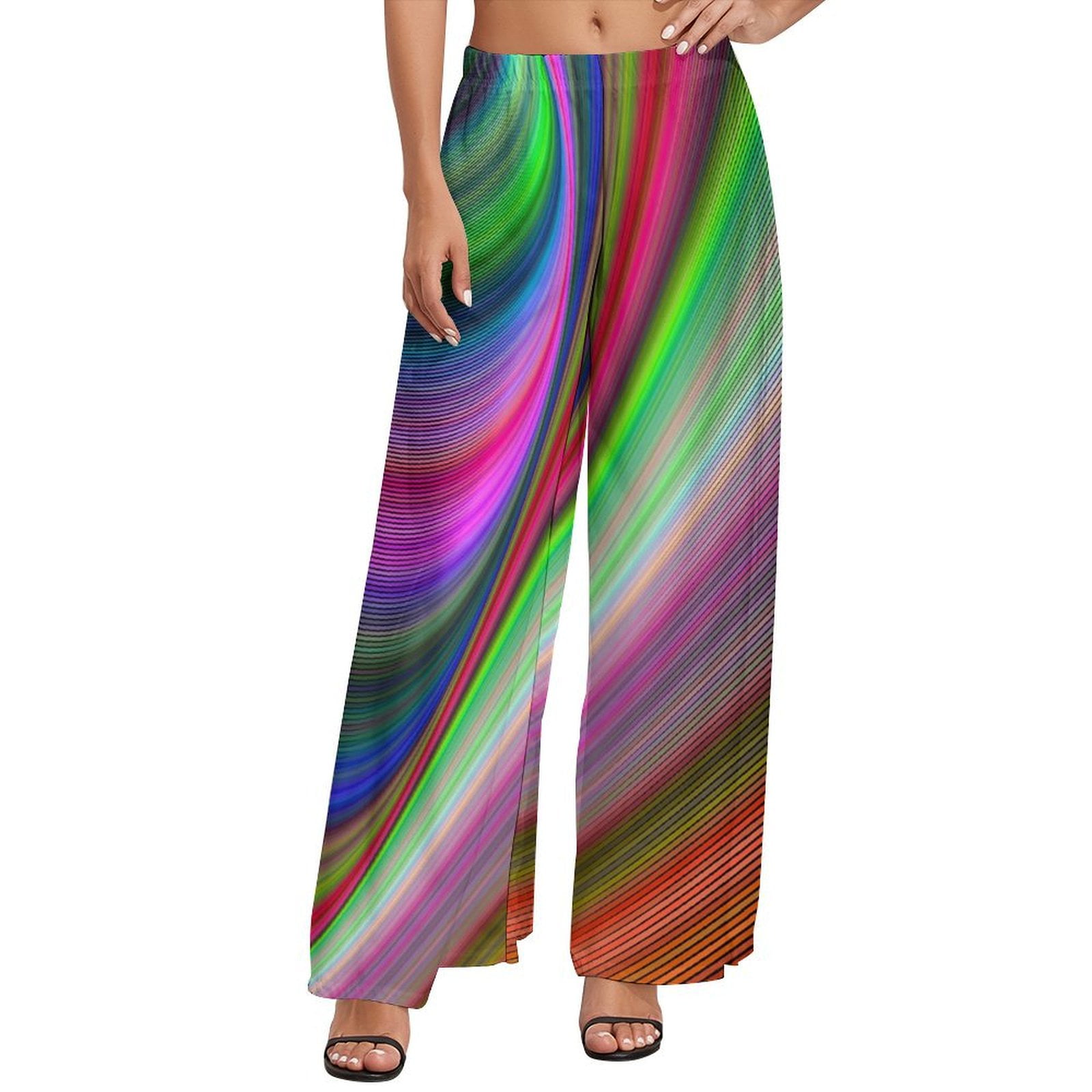 Stripes Multi Color - Inspired By Zendaya - Sustainably Made unisex wide-leg pants main image 1