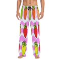 thumbnail image 1 of Colorful Strawberries Men's Lightweight Pajama Bottoms Stretch Elastic Waist Side Pockets Spring Fall, 1 of 7