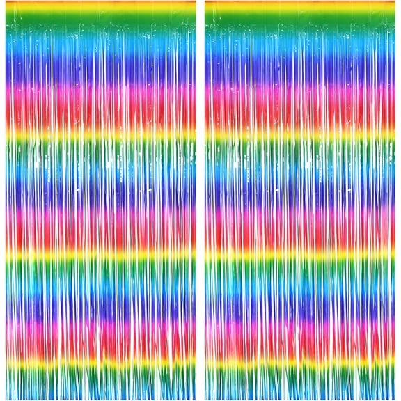Colorful Streamers Fringe Backdrop 80s 90s Party Decorations