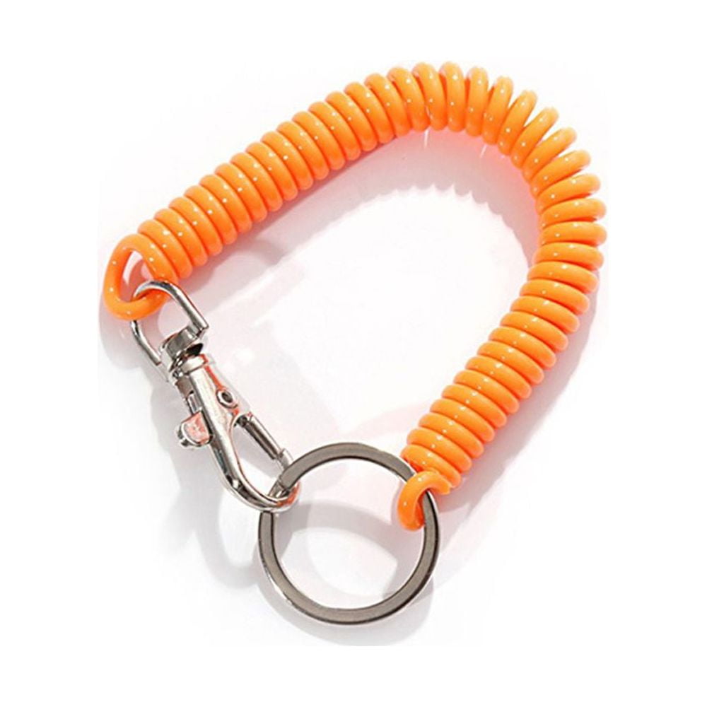 Unique Bargains Metal Ring Spring Stretchy Coil Keychain Keyring Strap Rope  Cord 8.7 Inch Long 1 Pc : Target