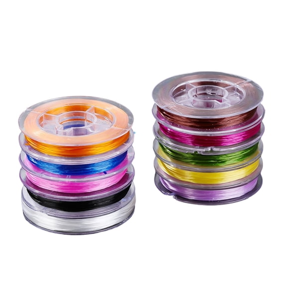 Colorful Stretchy Beading Thread 10 Rolls Flexible Crystals Elastic String for Handmade Jewelry Craft and Projects