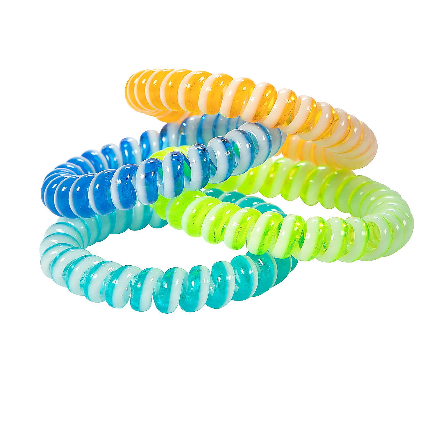 Colorful Stretchy Phone Cord Bracelets Jewelry Party Supplies 12 Pieces