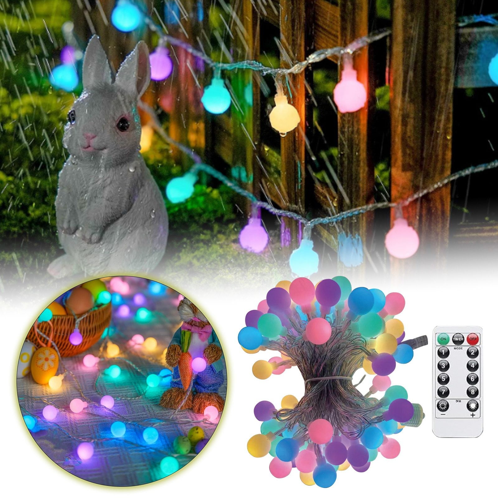 Colorful String Lights Easter Decoration Atmosphere Lights Battery
