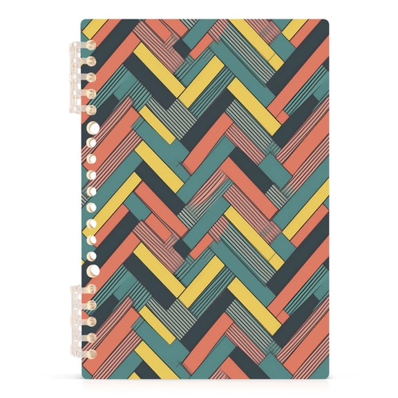 Colorful Strip Notebooks 1-subject Journal 60 Sheets A5 College Ruled Paper Detachable Ring 8.3"x5.7"