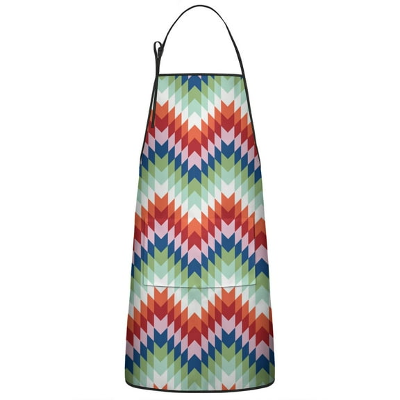 Colorful Stripe Bib Apron with Pocket Chef Aprons Waterproof Bib Aprons for Women Men Chef Cooking Aprons for Kitchen Cool BBQ Grilling