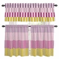 thumbnail image 1 of Colorful Stripe Kitchen Curtains Sets for Windows 24 Inch Length, Modern Pink Purple Yellow Vertical Striped Rod Pocket Window Treatments Tier Curtains and Valances Set for Bedroom/Bathroom, 1 of 8