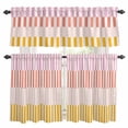 thumbnail image 1 of Colorful Stripe Kitchen Curtains Sets for Windows 36 Inch Length, Modern Pink Red Yellow Vertical Striped Rod Pocket Window Treatments Tier Curtains and Valances Set for Bedroom/Bathroom, 1 of 8