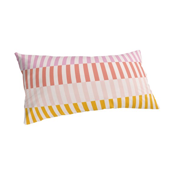 Colorful Stripe Pillow Covers Decorative Cal King Pillow Cases Modern Pink Red Yellow Vertical Striped Short Plush Cooling Pillowcases Long Lumbar Pillow Cover with Envelope Closure 20x40 Inch