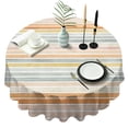 thumbnail image 1 of Colorful Stripe Round Table Cloth,Wrinkle Free Table Cover with Polyester,Waterproof Reusable Round Table Clothes for Weeding Birthday Tea Party Decorations (Round,60x60inch), 1 of 6